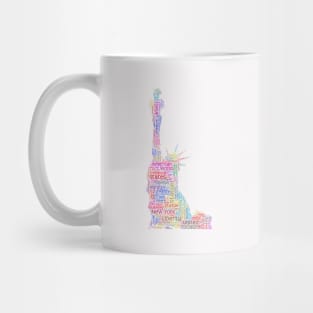 Statue of Liberty Travel Text Word Cloud Mug